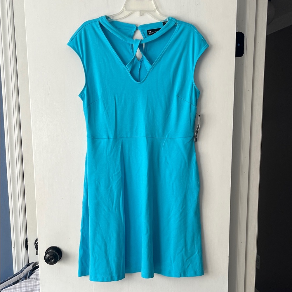 New York & Company Light Blue Dress
